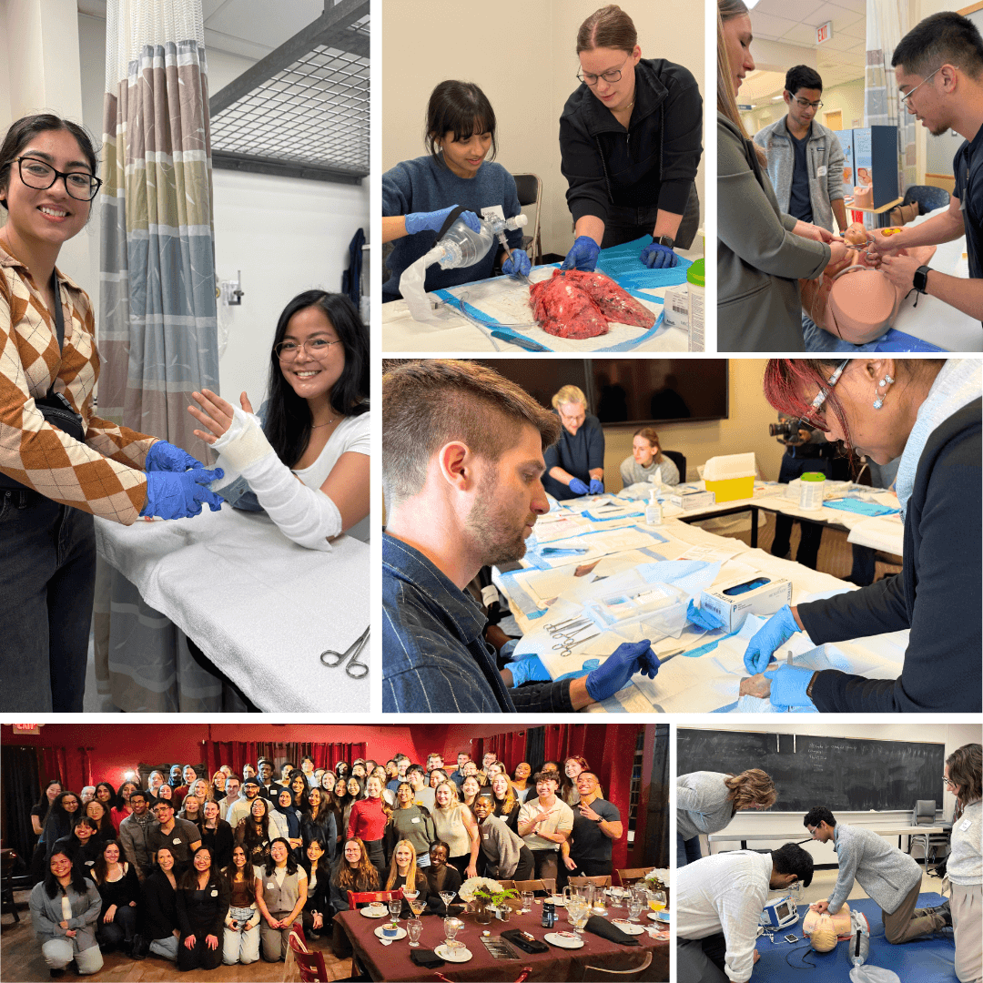 Medical students learning techniques from Doctors.