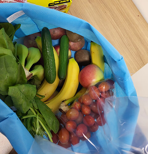 bag of fruits and vegetables
