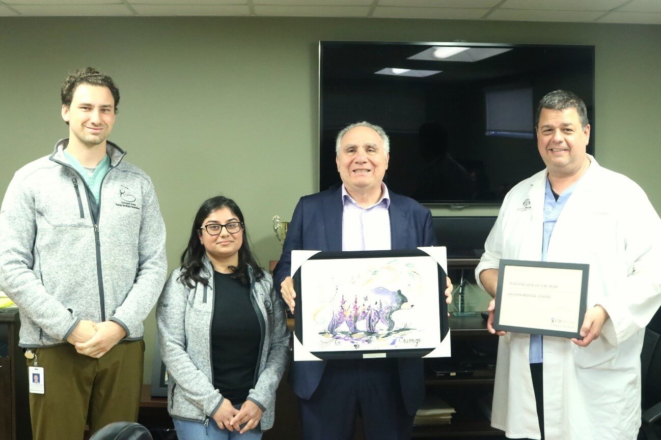 Dauphin Medical Clinic staff receiving the U of M, Department of Family Medicine’s 2024 Teaching Site of the Year Award.