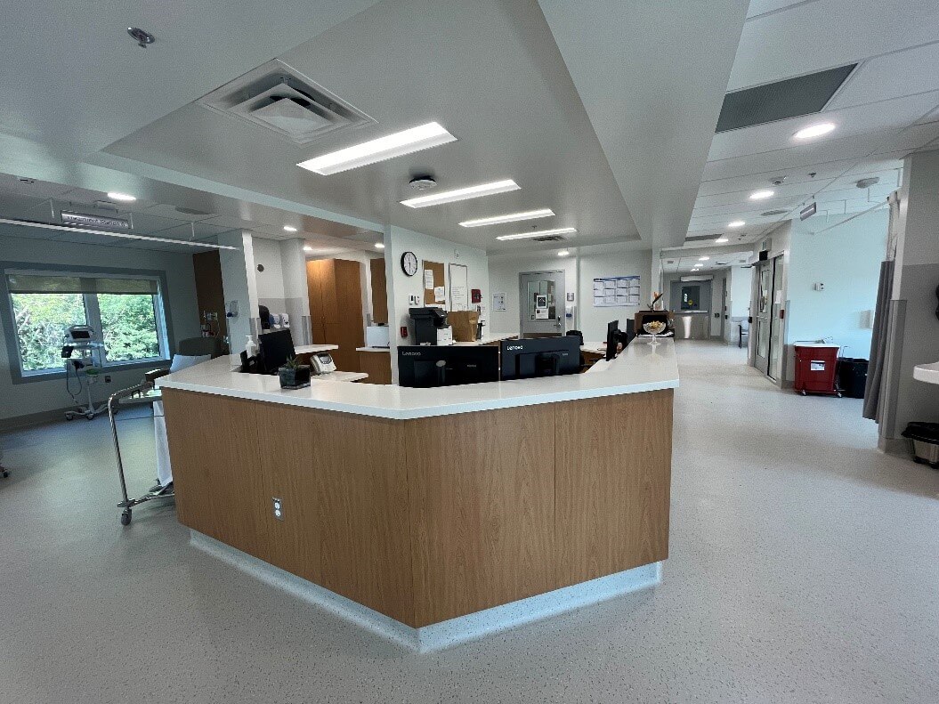 Staff and reception area to the newly expanded Cancer Care Unit at Russell Health Centre