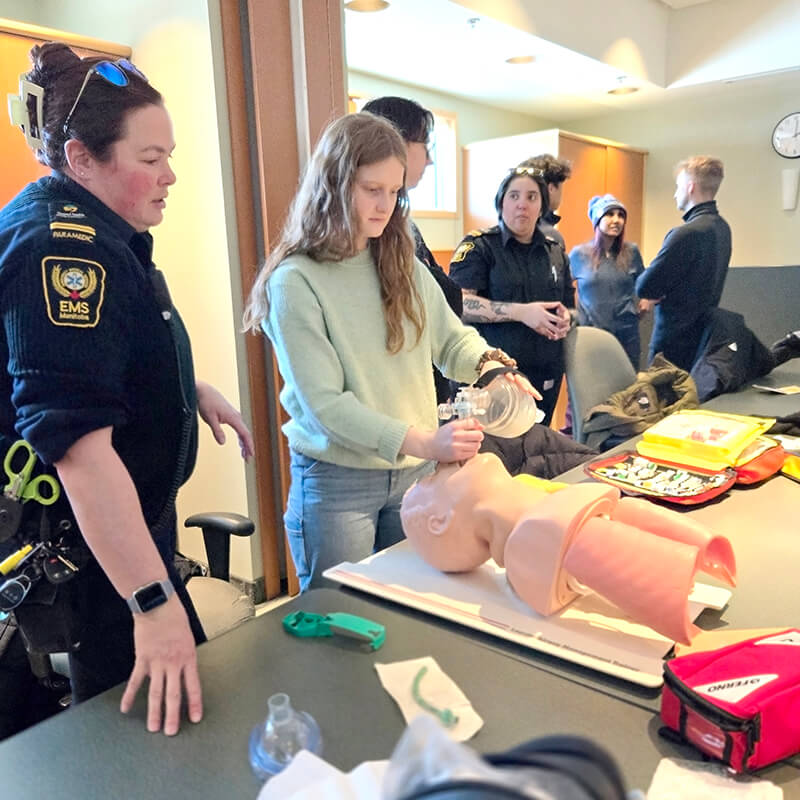 Medical students had the opportunity to do some ‘hands on learning’ with the assistance of health care professionals including EMS (ambulance) staff.  