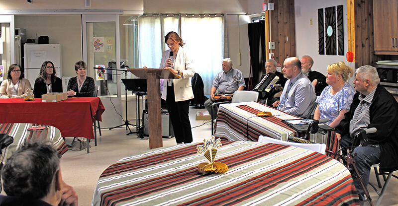 Treena Slate brings greetings and congratulations on behalf of Prairie Mountain Health to residents, staff, volunteers and the community of Grandview on 50 years of dedicated and compassionate care at Grandview Personal Care Home.