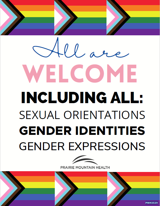 image showing Prairie Mountain Health supports inclusivity of for all sexual orientations, gender identities, gender expressions